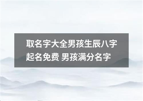 取名字大全男孩生辰八字起名免费 男孩满分名字