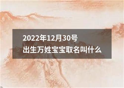 2022年12月30号出生万姓宝宝取名叫什么