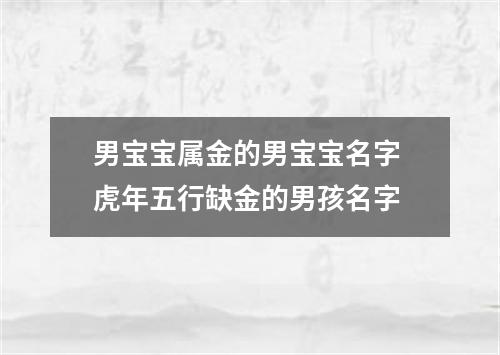 男宝宝属金的男宝宝名字 虎年五行缺金的男孩名字