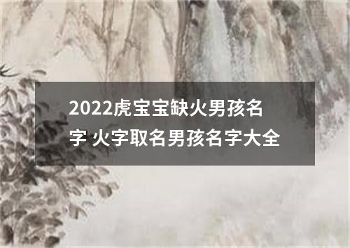 2022虎宝宝缺火男孩名字 火字取名男孩名字大全
