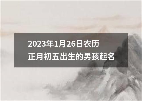 2023年1月26日农历正月初五出生的男孩起名