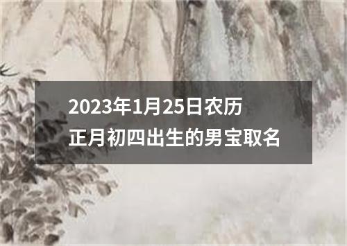2023年1月25日农历正月初四出生的男宝取名