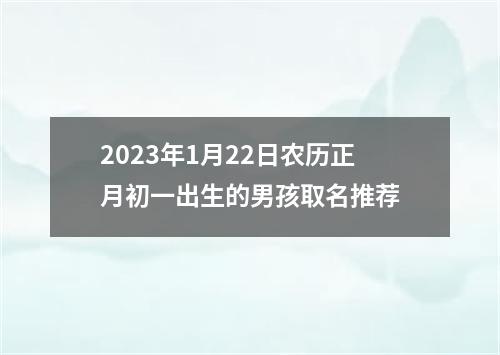 2023年1月22日农历正月初一出生的男孩取名推荐