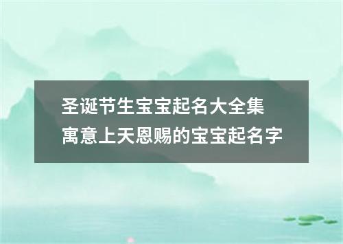 圣诞节生宝宝起名大全集 寓意上天恩赐的宝宝起名字