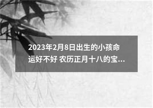 2023年2月8日出生的小孩命运好不好 农历正月十八的宝宝八字起名字