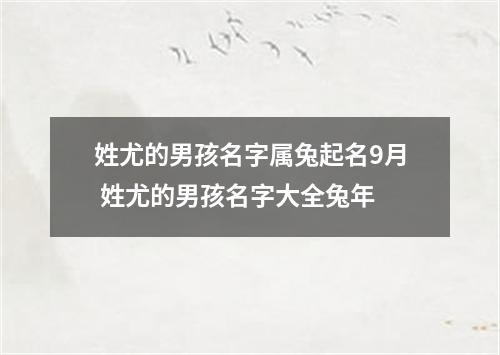 姓尤的男孩名字属兔起名9月 姓尤的男孩名字大全兔年