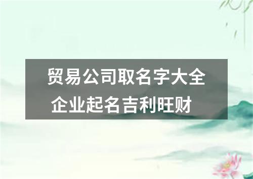 贸易公司取名字大全 企业起名吉利旺财