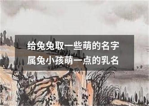 给兔兔取一些萌的名字 属兔小孩萌一点的乳名