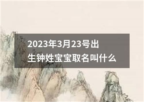 2023年3月23号出生钟姓宝宝取名叫什么