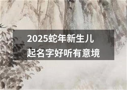 2025蛇年新生儿起名字好听有意境