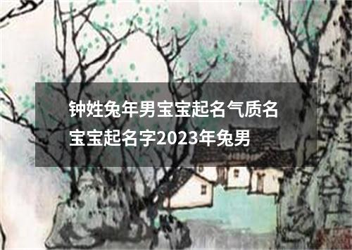 钟姓兔年男宝宝起名气质名 宝宝起名字2023年兔男
