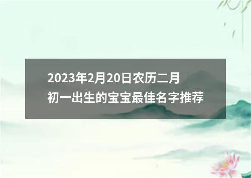 2023年2月20日农历二月初一出生的宝宝最佳名字推荐