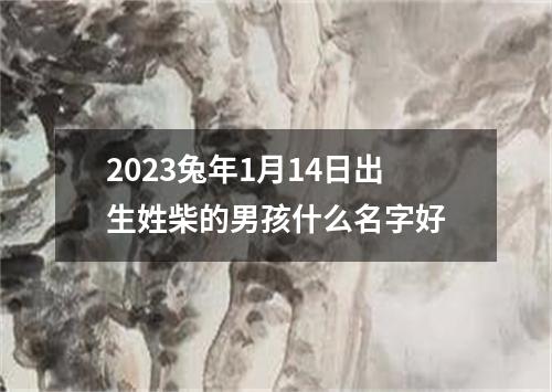 2023兔年1月14日出生姓柴的男孩什么名字好