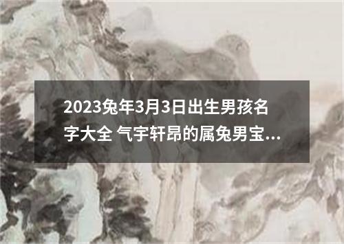 2023兔年3月3日出生男孩名字大全 气宇轩昂的属兔男宝宝名字