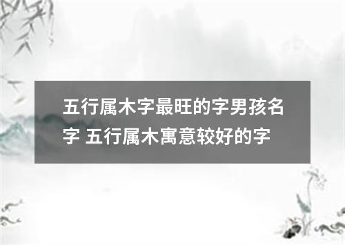 五行属木字最旺的字男孩名字 五行属木寓意较好的字