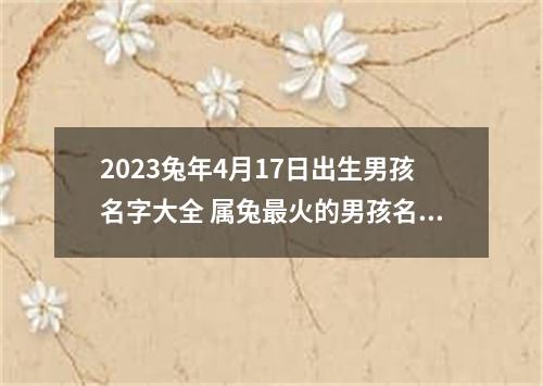 2023兔年4月17日出生男孩名字大全 属兔最火的男孩名字推荐