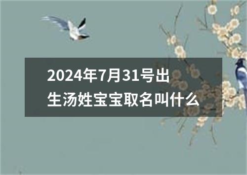 2024年7月31号出生汤姓宝宝取名叫什么