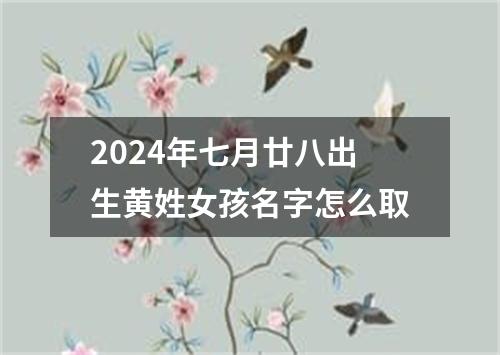 2024年七月廿八出生黄姓女孩名字怎么取