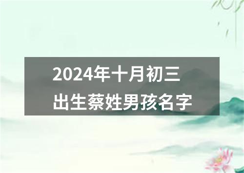 2024年十月初三出生蔡姓男孩名字