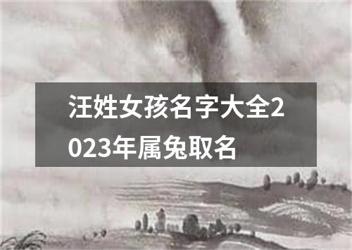 汪姓女孩名字大全2023年属兔取名