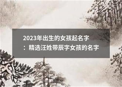 2023年出生的女孩起名字：精选汪姓带辰字女孩的名字