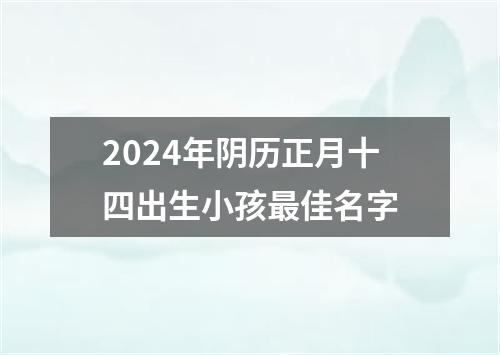 2024年阴历正月十四出生小孩最佳名字