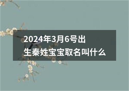 2024年3月6号出生秦姓宝宝取名叫什么