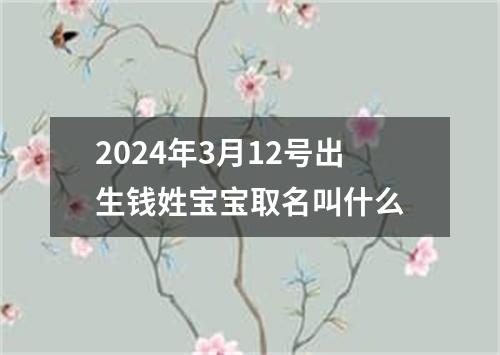 2024年3月12号出生钱姓宝宝取名叫什么