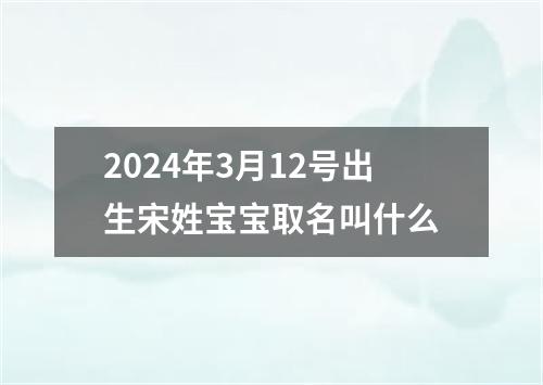 2024年3月12号出生宋姓宝宝取名叫什么