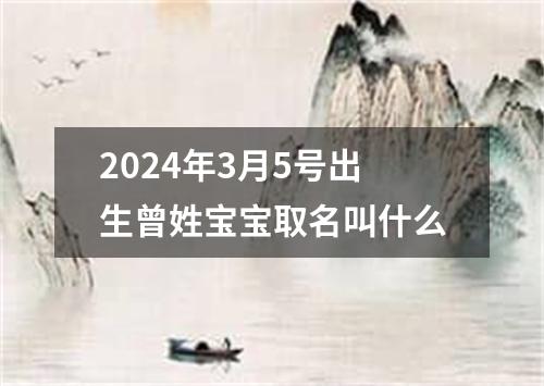 2024年3月5号出生曾姓宝宝取名叫什么