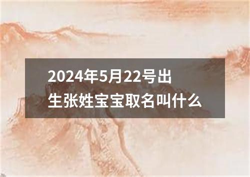 2024年5月22号出生张姓宝宝取名叫什么