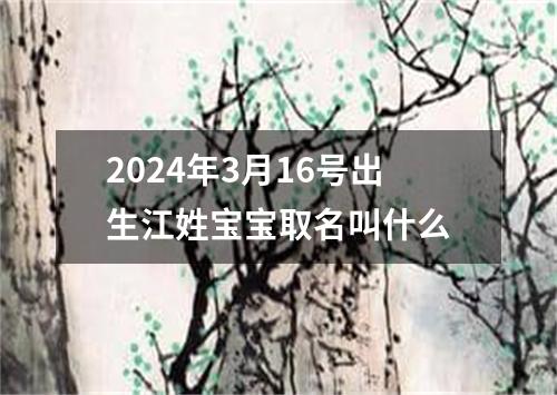 2024年3月16号出生江姓宝宝取名叫什么