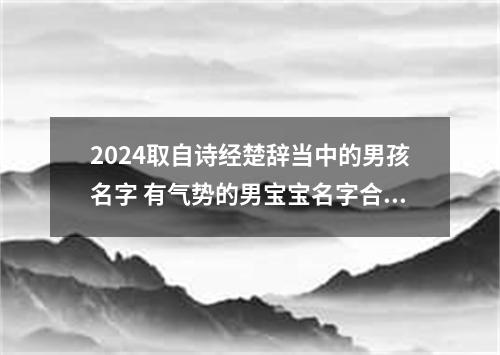 2024取自诗经楚辞当中的男孩名字 有气势的男宝宝名字合集