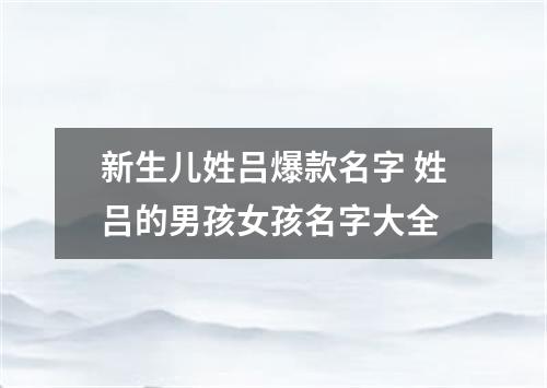 新生儿姓吕爆款名字 姓吕的男孩女孩名字大全