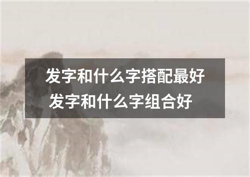 发字和什么字搭配最好 发字和什么字组合好