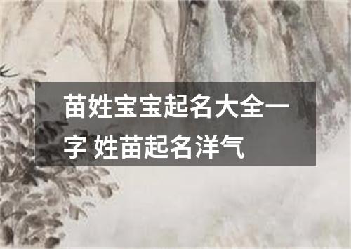 苗姓宝宝起名大全一字 姓苗起名洋气