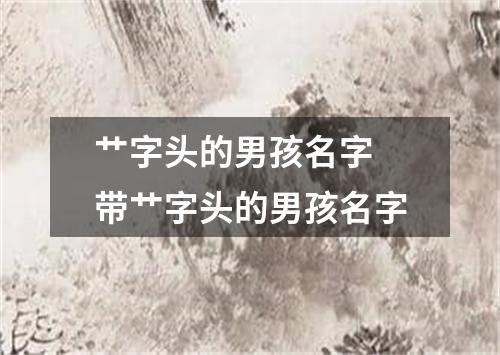 艹字头的男孩名字 带艹字头的男孩名字