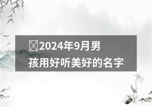 ​2024年9月男孩用好听美好的名字