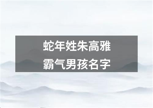 蛇年姓朱高雅霸气男孩名字