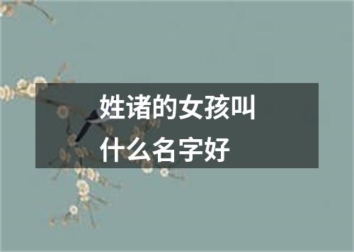姓诸的女孩叫什么名字好