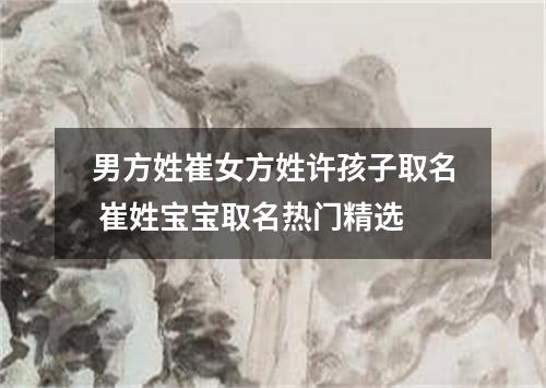 男方姓崔女方姓许孩子取名 崔姓宝宝取名热门精选