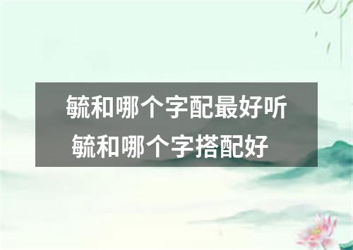 毓和哪个字配最好听 毓和哪个字搭配好