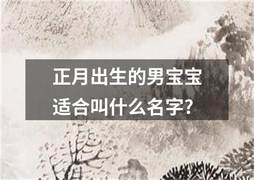 正月出生的男宝宝适合叫什么名字?