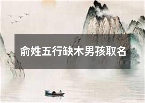 俞姓五行缺木男孩取名