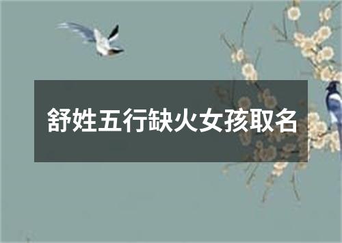 舒姓五行缺火女孩取名