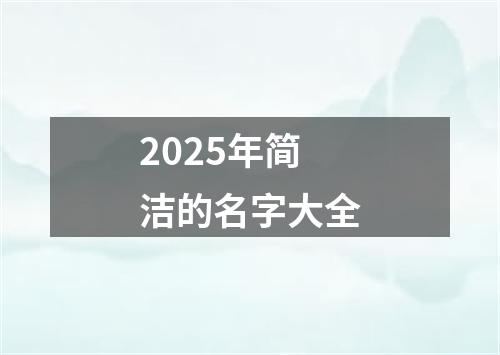 2025年简洁的名字大全