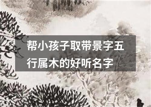 帮小孩子取带景字五行属木的好听名字