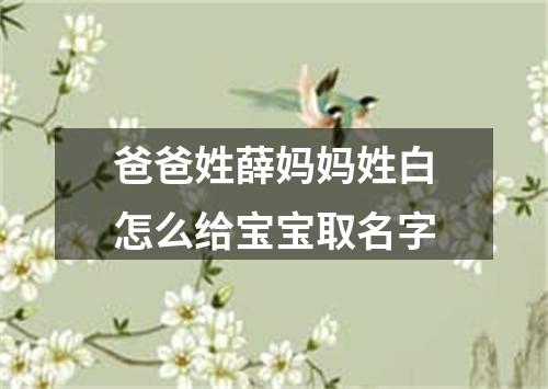 爸爸姓薛妈妈姓白怎么给宝宝取名字