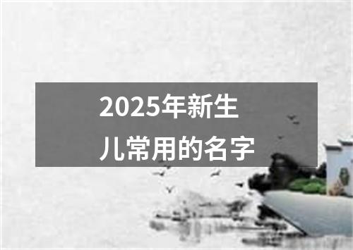 2025年新生儿常用的名字