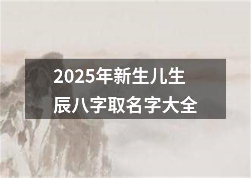 2025年新生儿生辰八字取名字大全